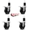 Service Caster 4'' Phenolic Swivel 1-3/4'' Expanding Stem Caster Set Total Lock Brake, 4PK SCC-EXTTL20S414-PHS-134-4 - alternate 3